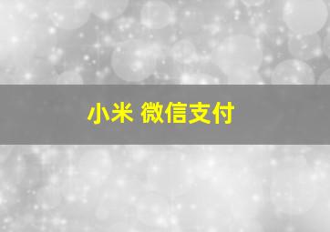 小米 微信支付